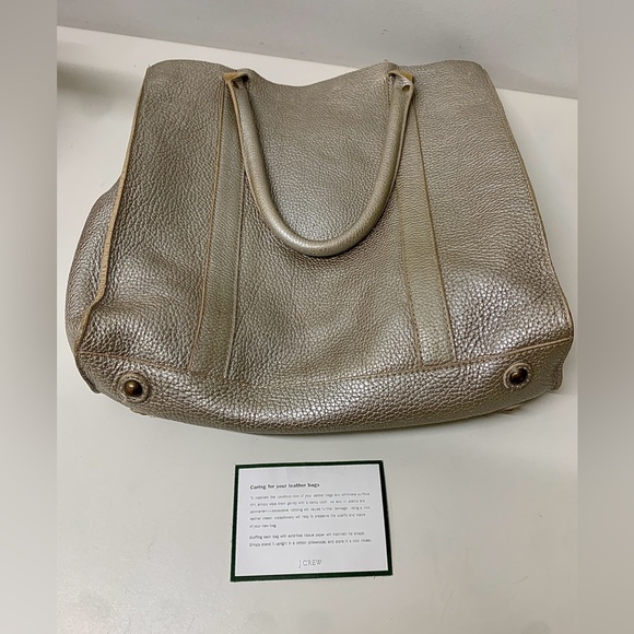 Borge Garveri for J.Crew Soft Metallic Pebbled Leather Tote Bag - Picture 2 of 16